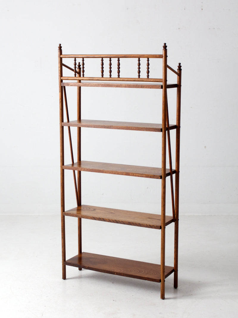 antique wood etagere shelf