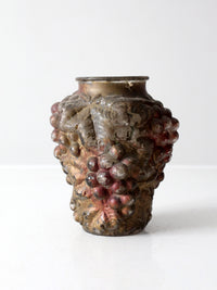 vintage Goofus glass vase with grape relief