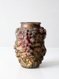 vintage Goofus glass vase with grape relief