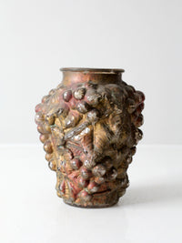 vintage Goofus glass vase with grape relief