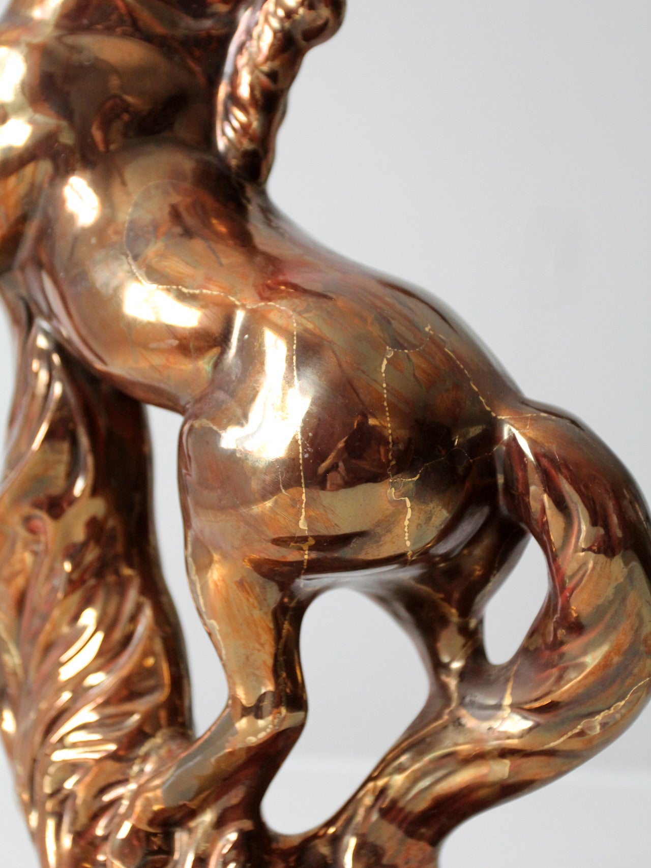 mid-century metallic glaze ceramic horse