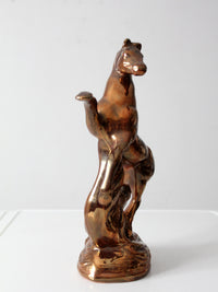 mid-century metallic glaze ceramic horse