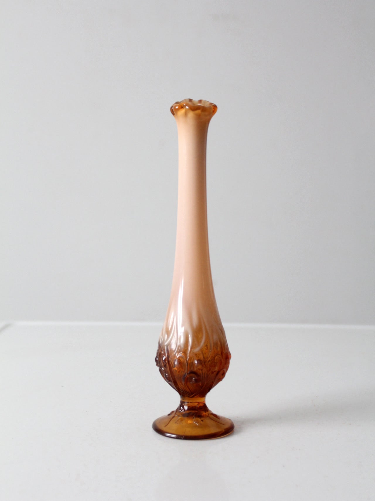 vintage Fenton cameo opalescent bud vase