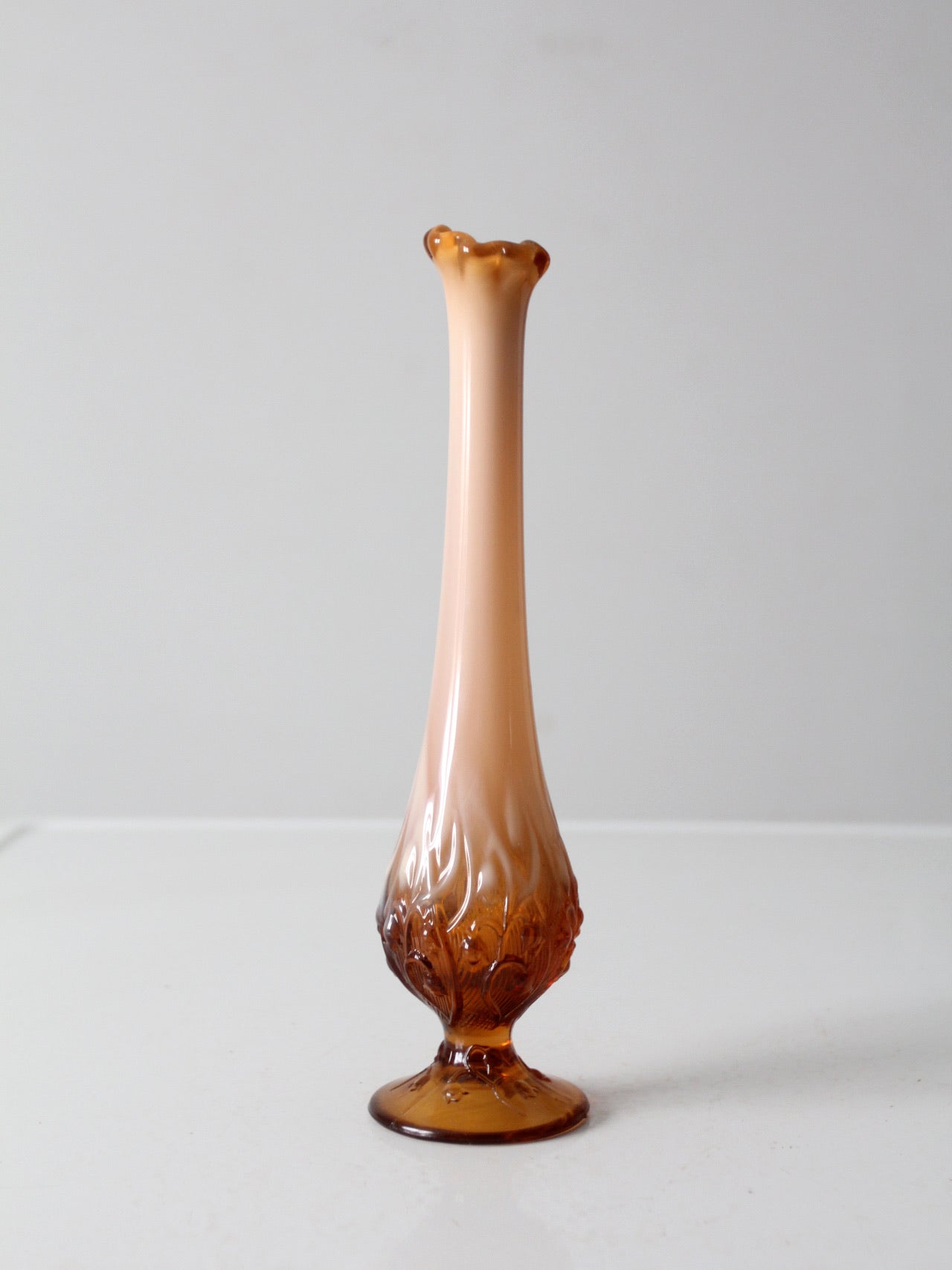vintage Fenton cameo opalescent bud vase