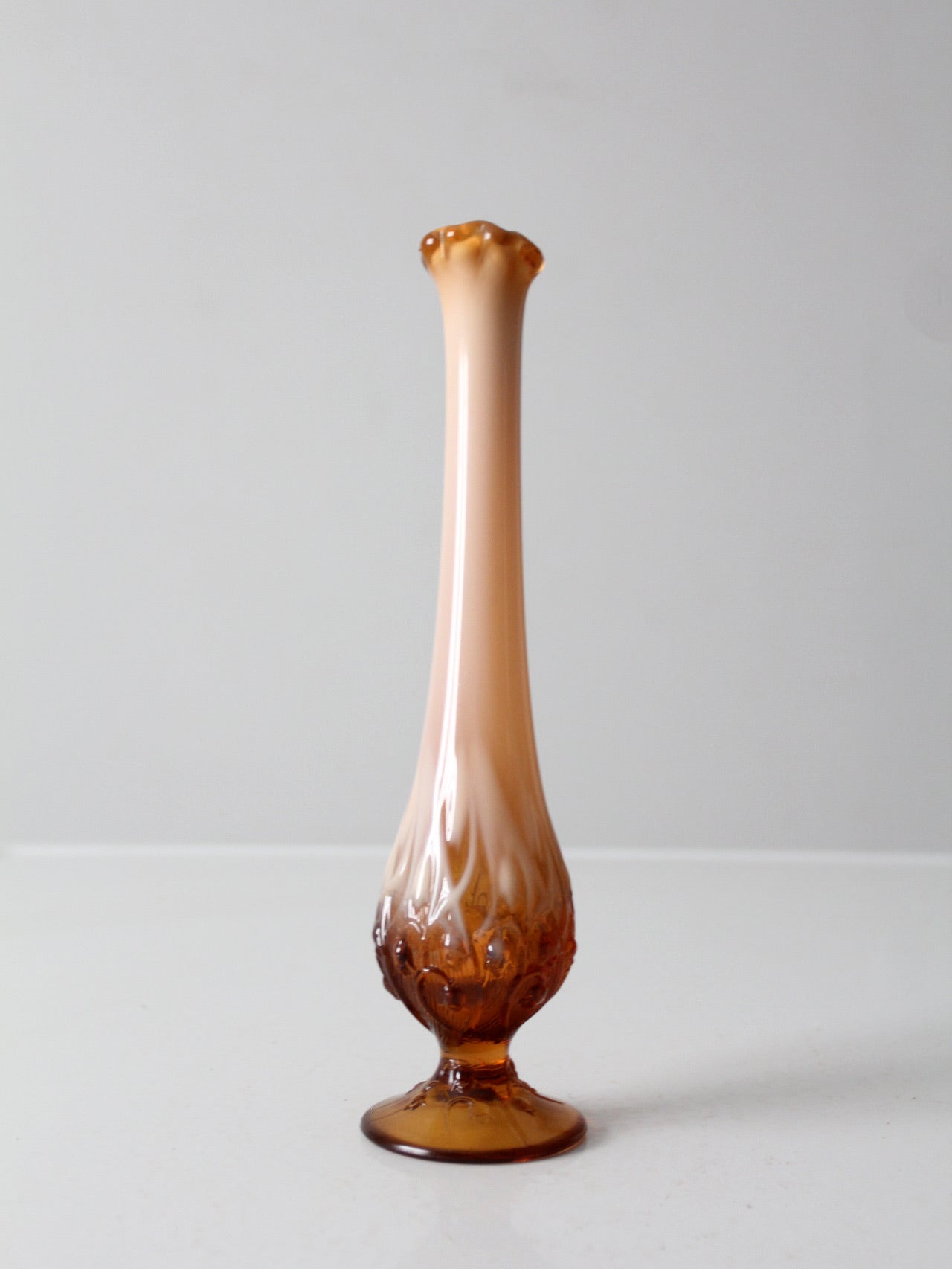 vintage Fenton cameo opalescent bud vase