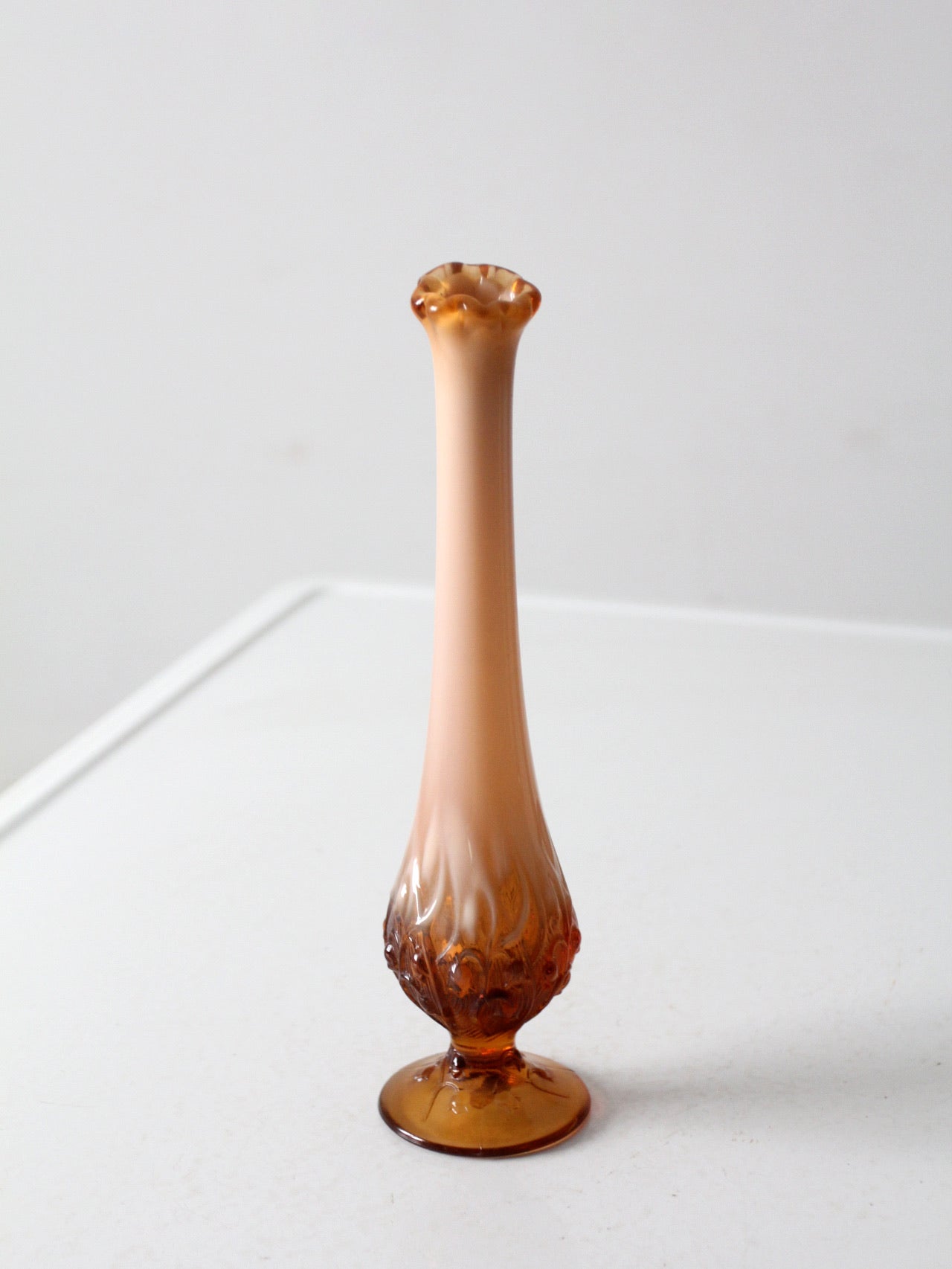 vintage Fenton cameo opalescent bud vase