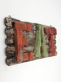 vintage rustic wood "EAT" sign