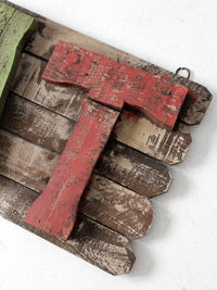 vintage rustic wood "EAT" sign