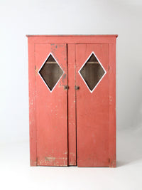 antique primitive painted wood cabinet