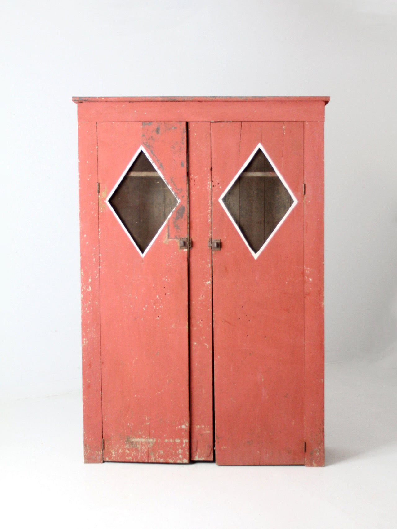 antique primitive painted wood cabinet