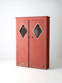 antique primitive painted wood cabinet