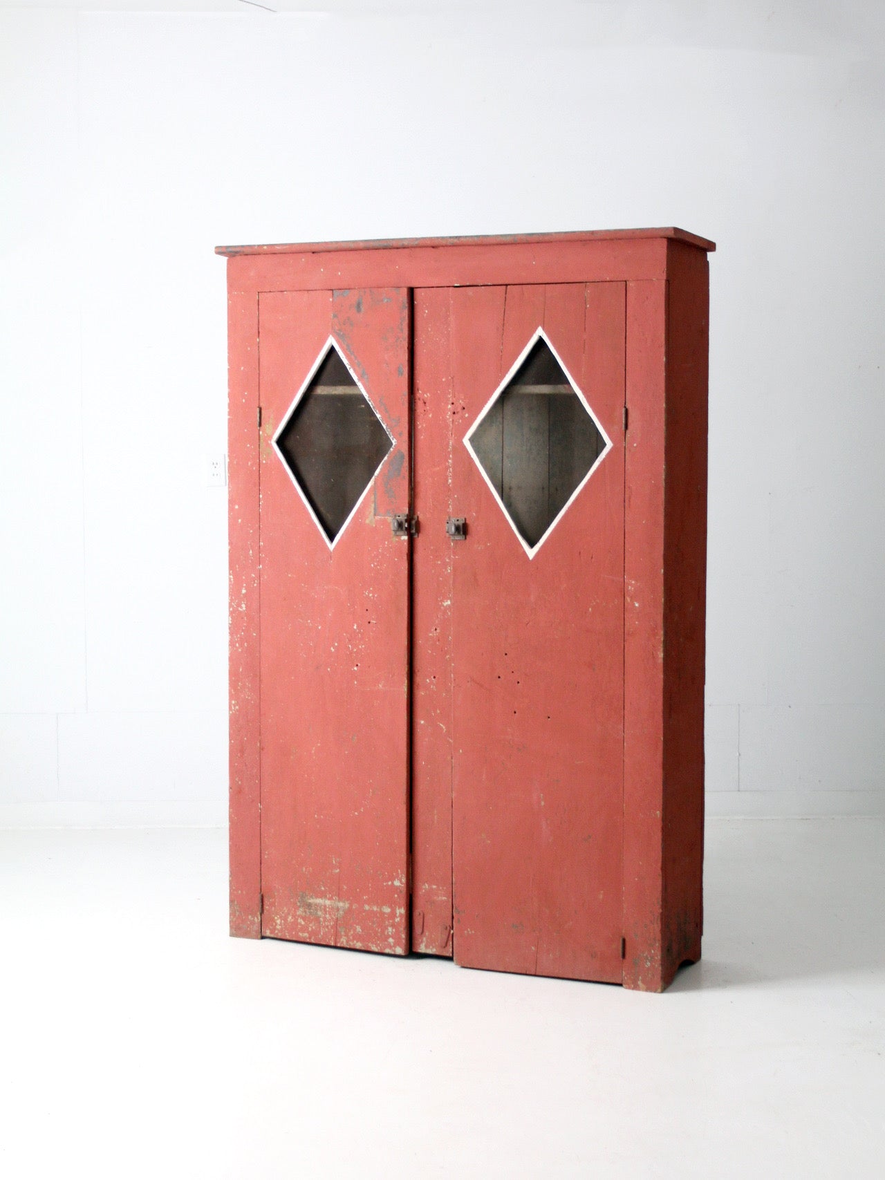 antique primitive painted wood cabinet