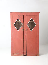 antique primitive painted wood cabinet