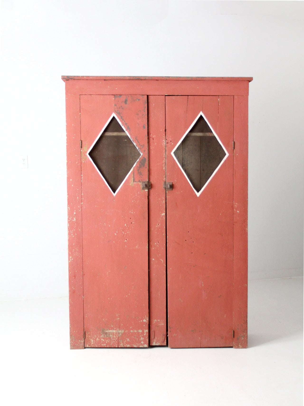 antique primitive painted wood cabinet