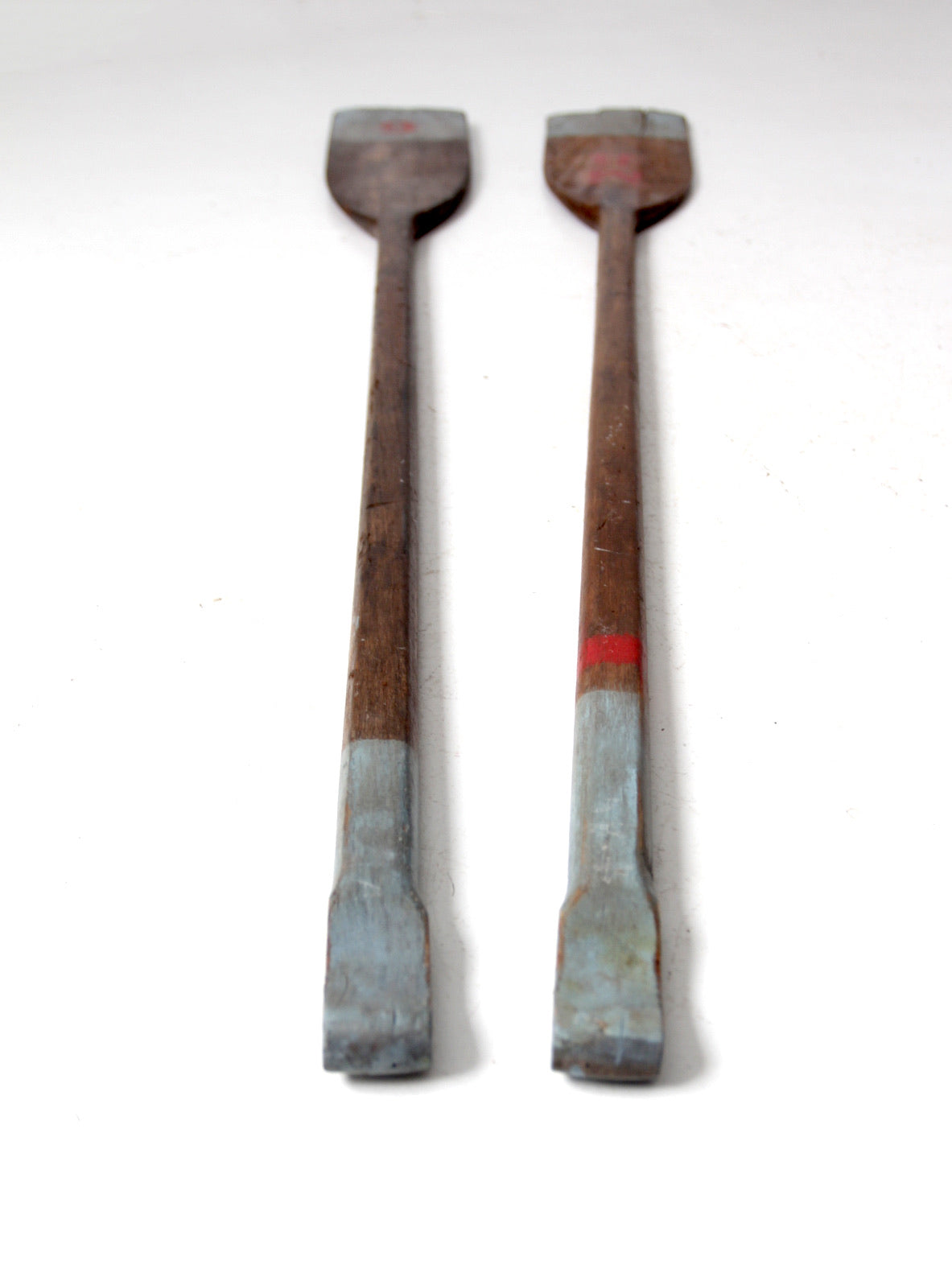 vintage painted wood oars pair