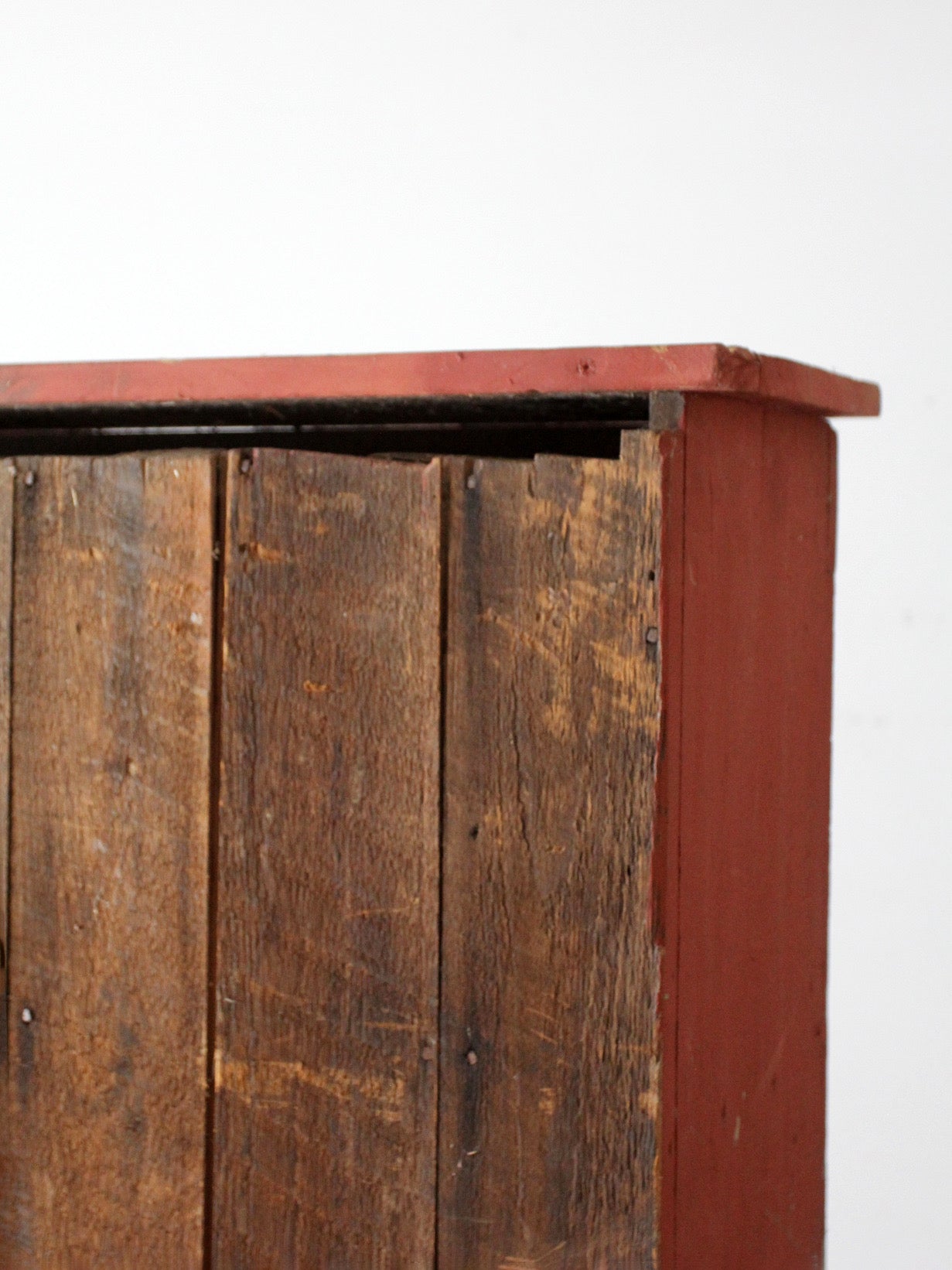 antique primitive painted wood cabinet