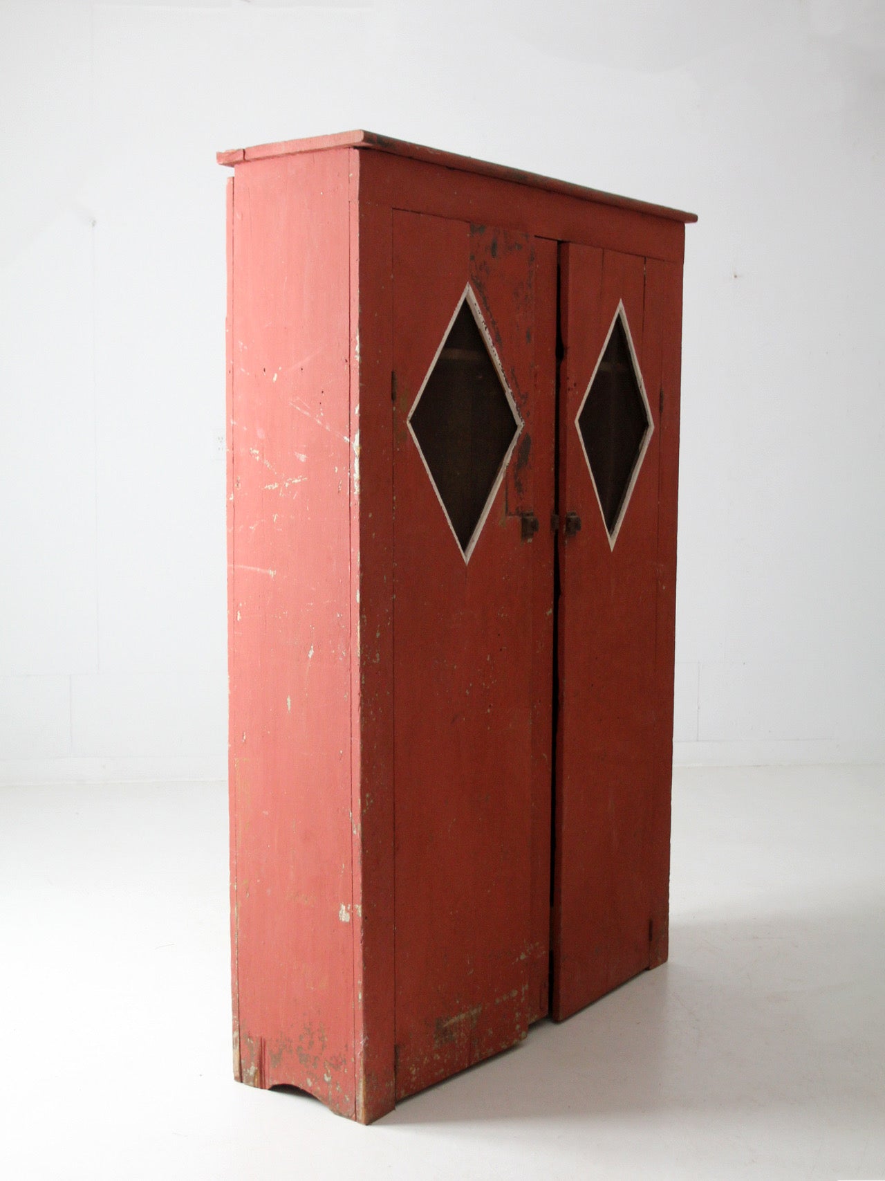 antique primitive painted wood cabinet