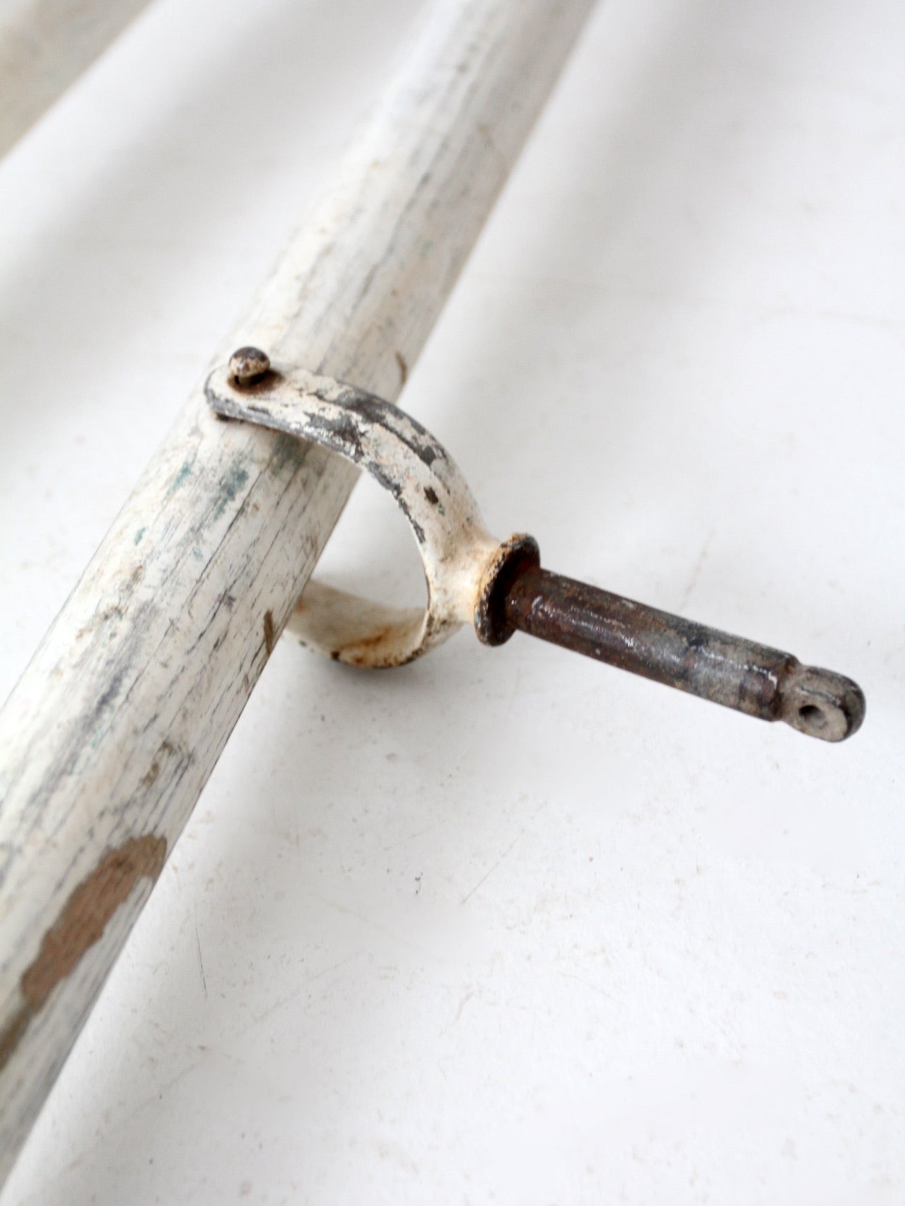 vintage painted wooden oars pair