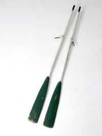 vintage painted wooden oars pair