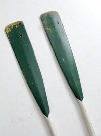 vintage painted wooden oars pair