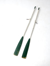 vintage painted wooden oars pair