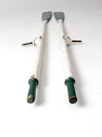 vintage painted wooden oars pair