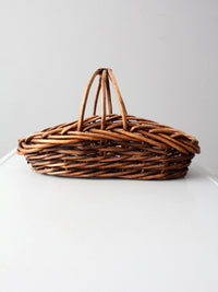vintage rattan gathering basket