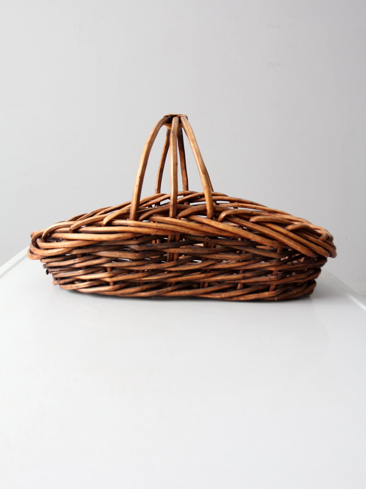vintage rattan gathering basket