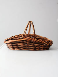vintage rattan gathering basket