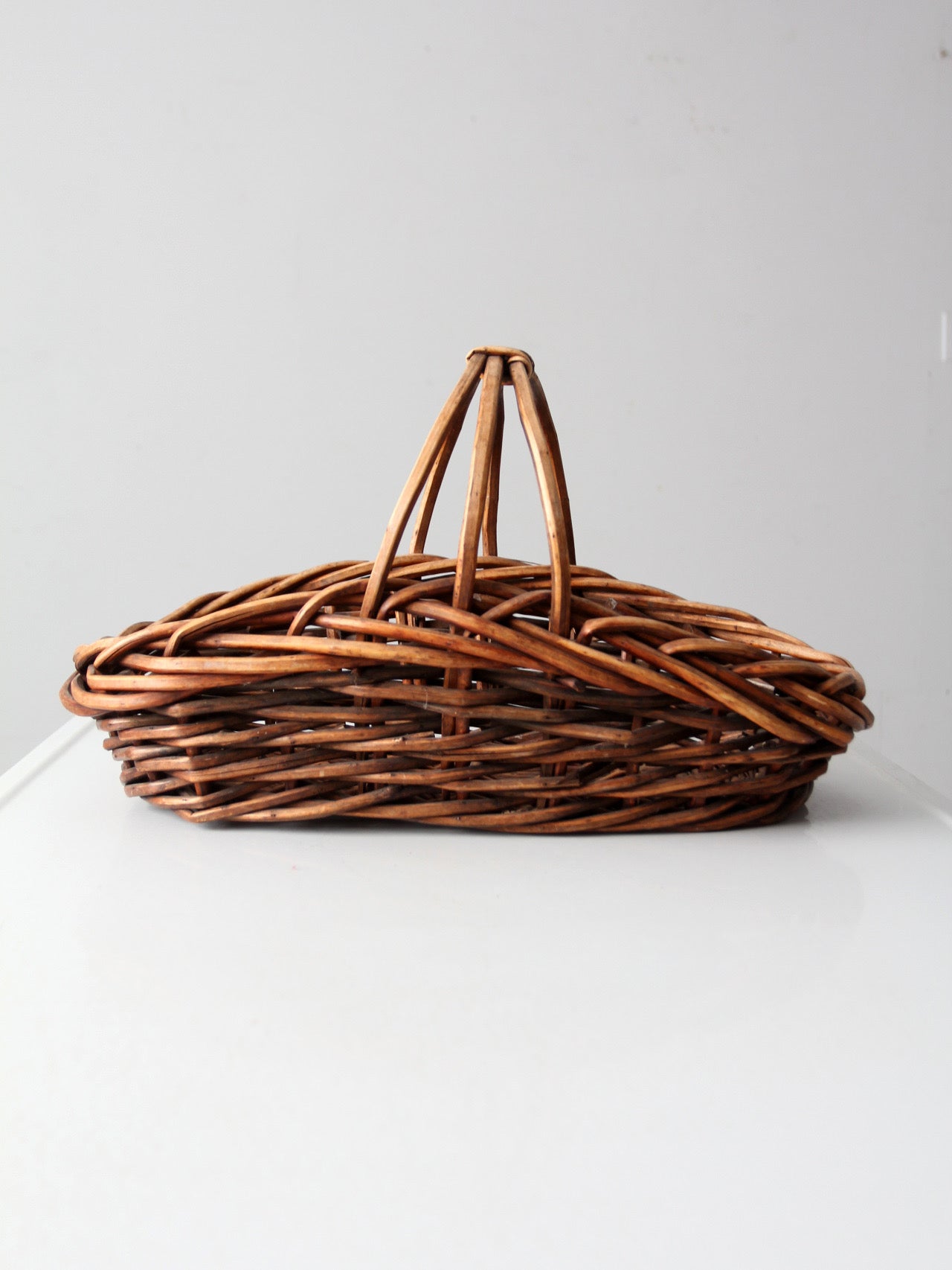 vintage rattan gathering basket