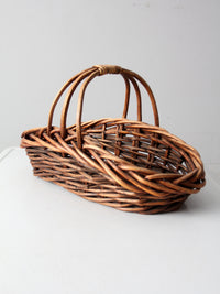 vintage rattan gathering basket