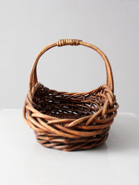 vintage rattan gathering basket