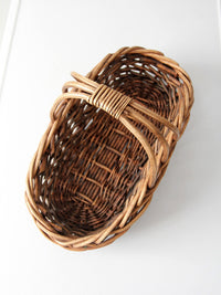 vintage rattan gathering basket