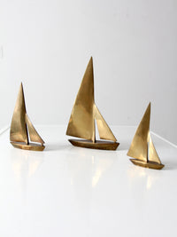 mid century brass sailboats set of 3