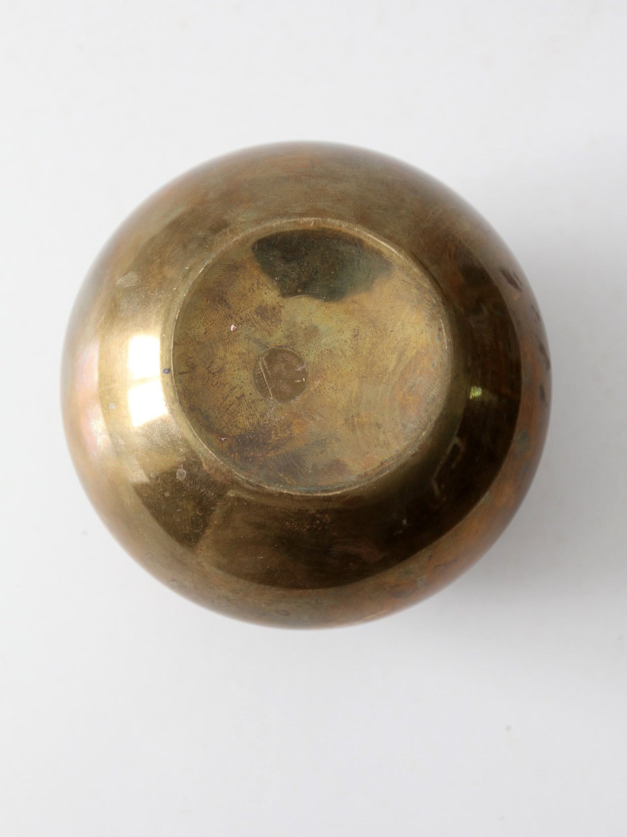 vintage brass bowl with kitten lid