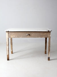 antique enamel top table with ironing board