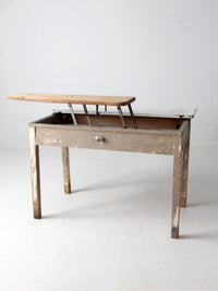 antique enamel top table with ironing board