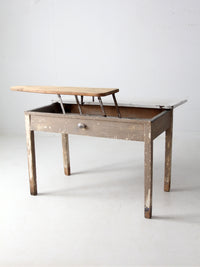 antique enamel top table with ironing board