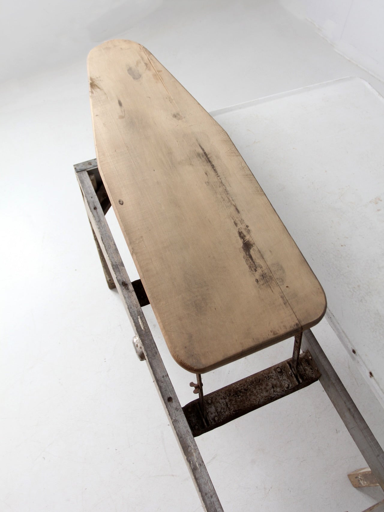 antique enamel top table with ironing board
