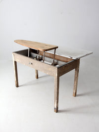 antique enamel top table with ironing board