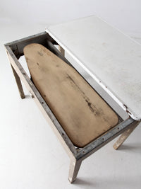 antique enamel top table with ironing board