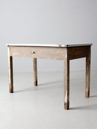 antique enamel top table with ironing board