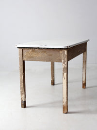 antique enamel top table with ironing board