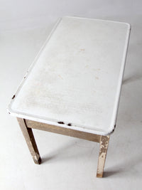 antique enamel top table with ironing board