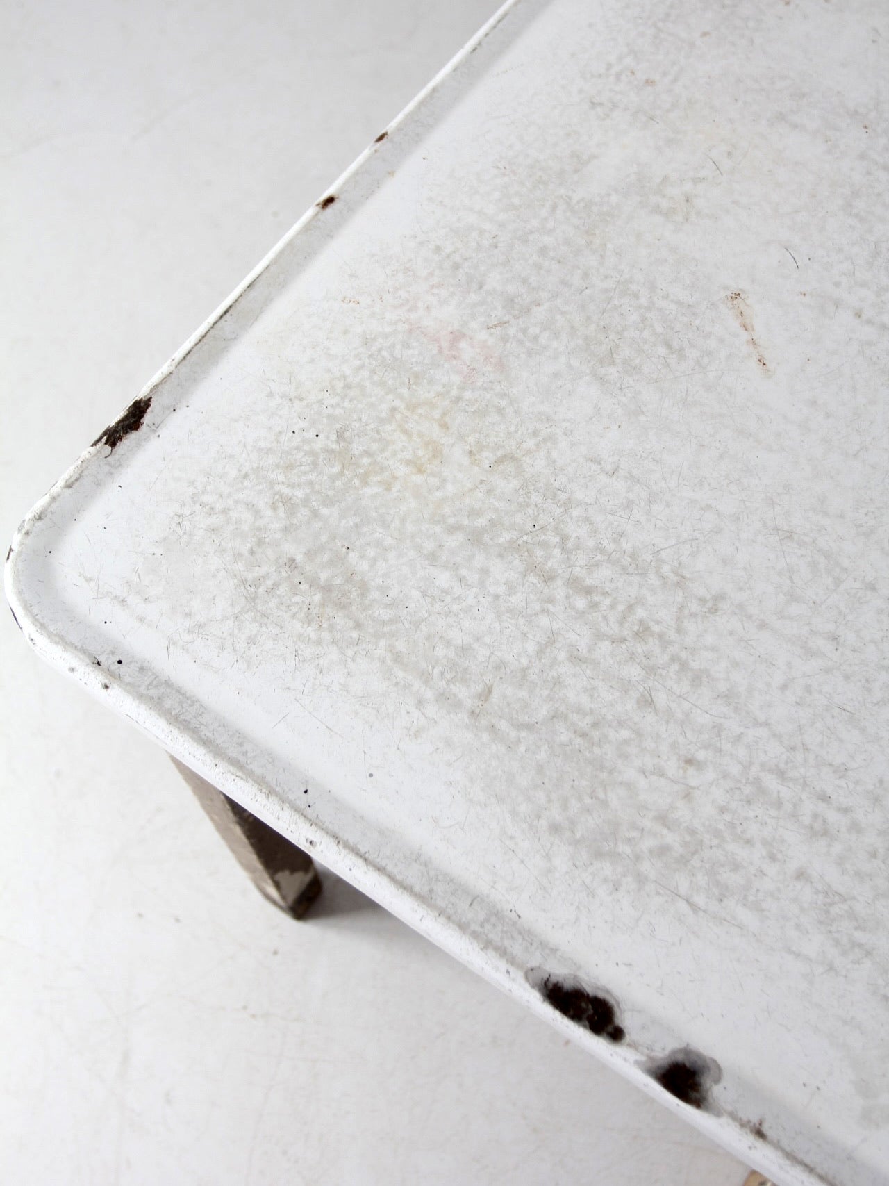 antique enamel top table with ironing board
