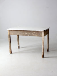 antique enamel top table with ironing board