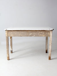 antique enamel top table with ironing board