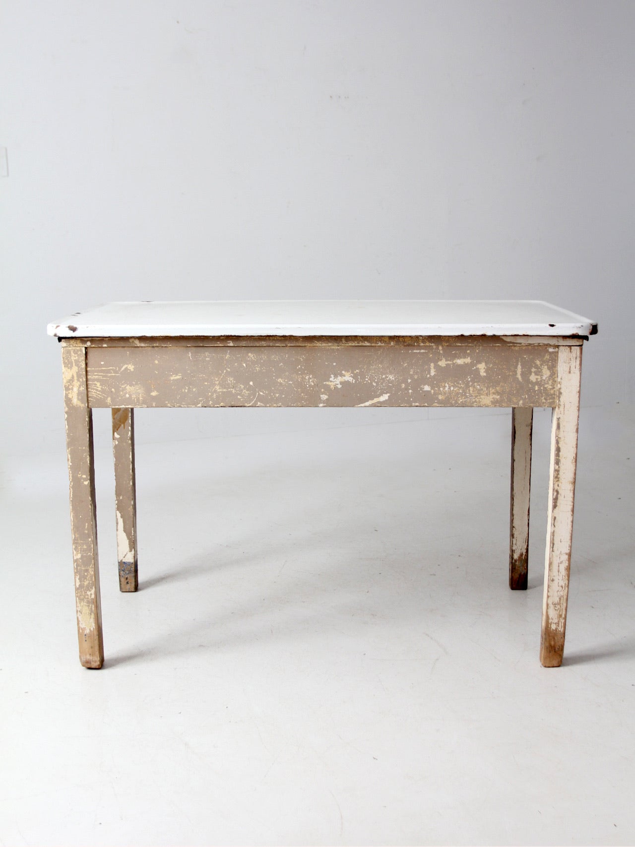 antique enamel top table with ironing board