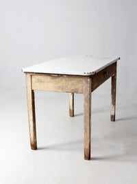 antique enamel top table with ironing board