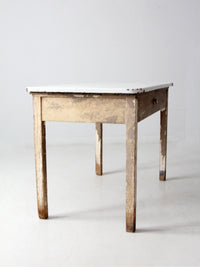 antique enamel top table with ironing board